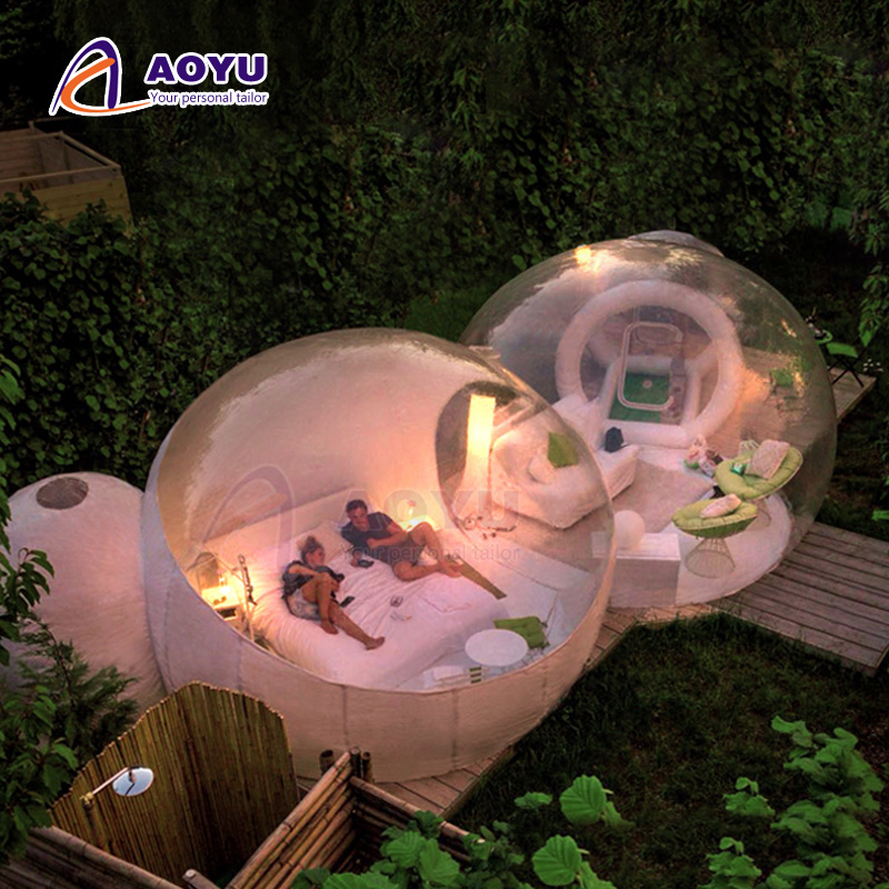AOYU Two Transparent Inflatabl - مراجعة Outdoor Camping Inflatable Tent وسعره