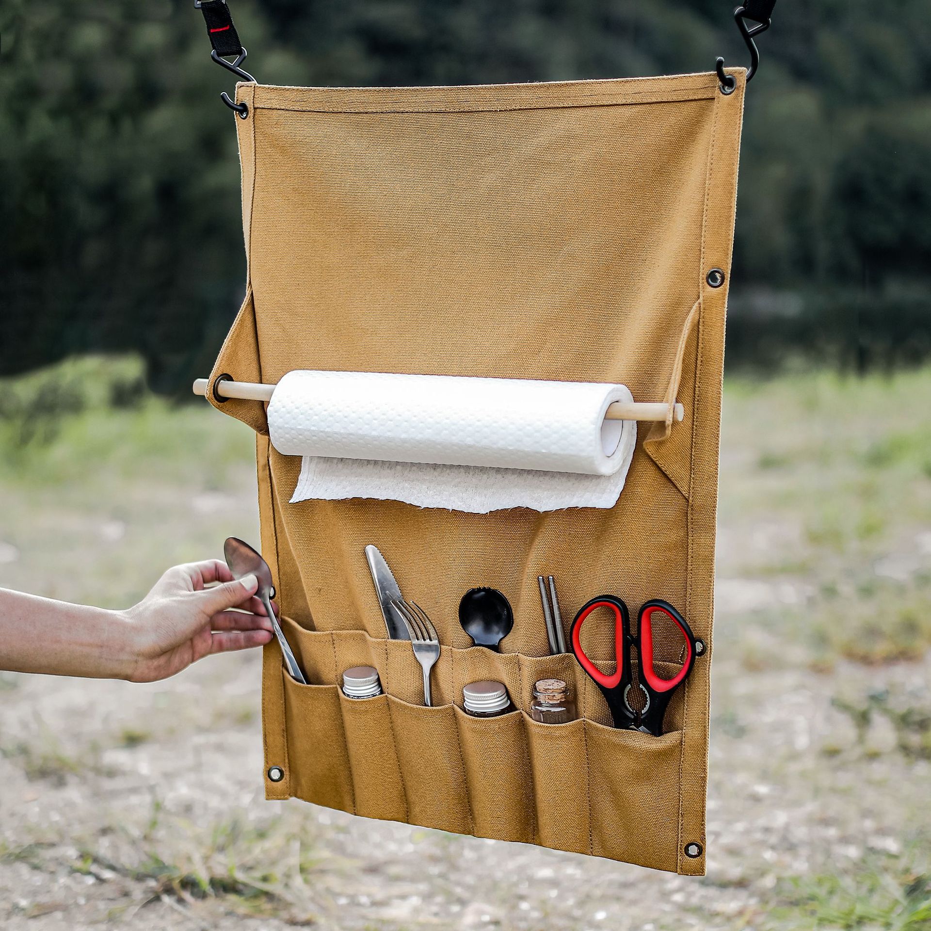 Outdoor Canvas Utensil Organiz - مراجعة Outdoor Camping Wallpaper وسعره