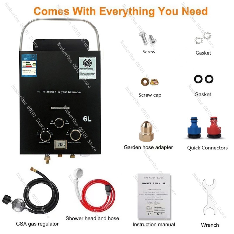 Propane LPG  Gas Tankless Wate - مراجعة Outdoor Camping Hot Water Shower وسعره