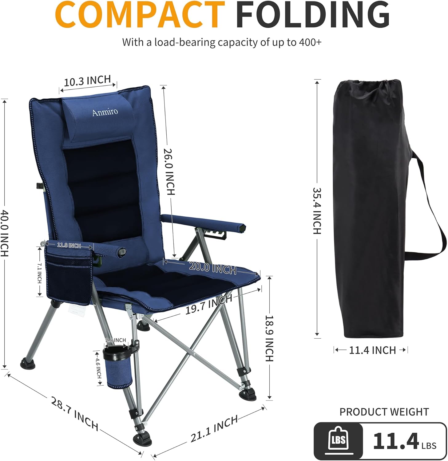 Heavy Duty Folding Camping Cha - مراجعة Outdoor Oversized Camping Chair وسعره