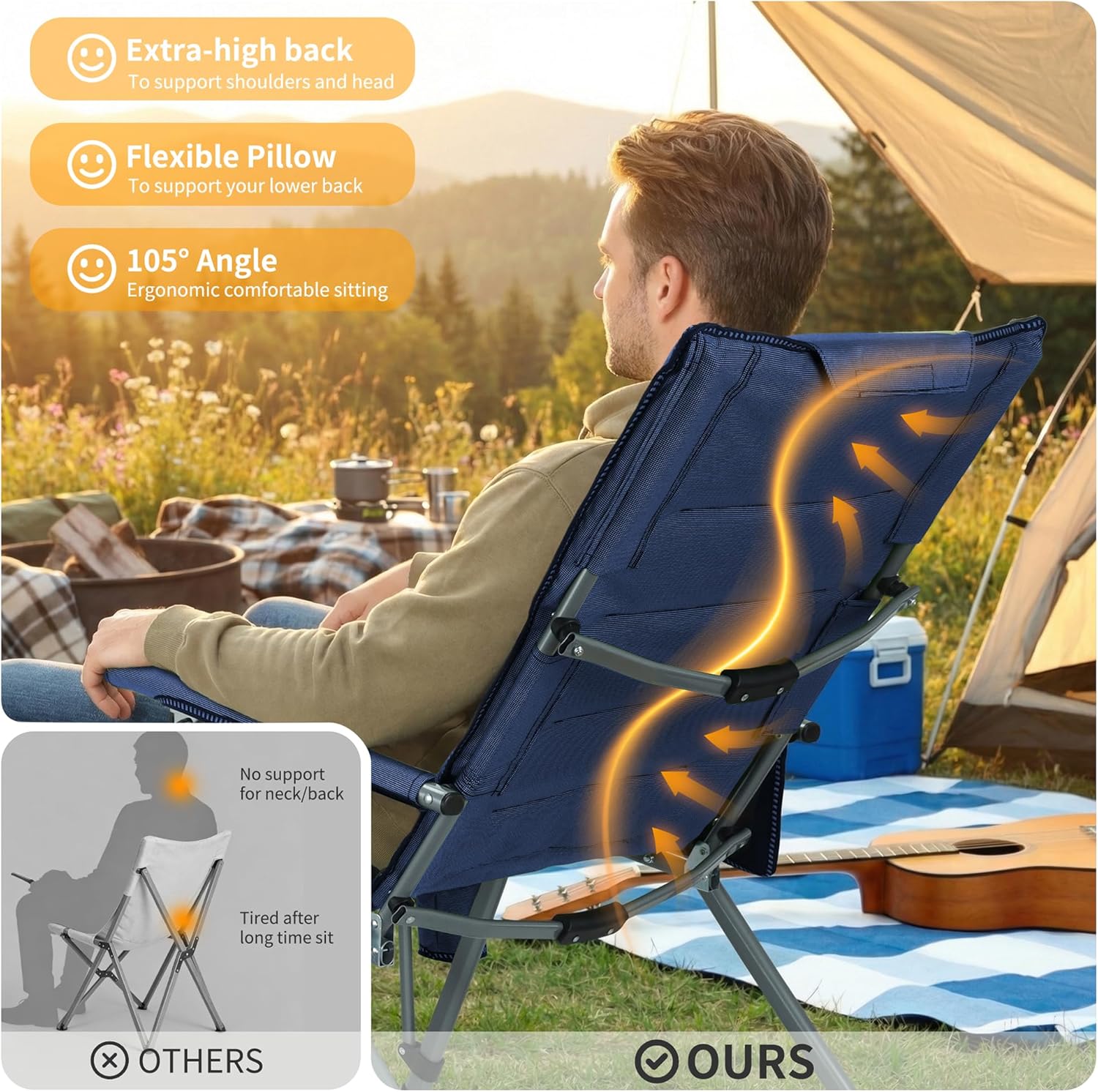 Heavy Duty Folding Camping Cha - مراجعة Outdoor Oversized Camping Chair وسعره