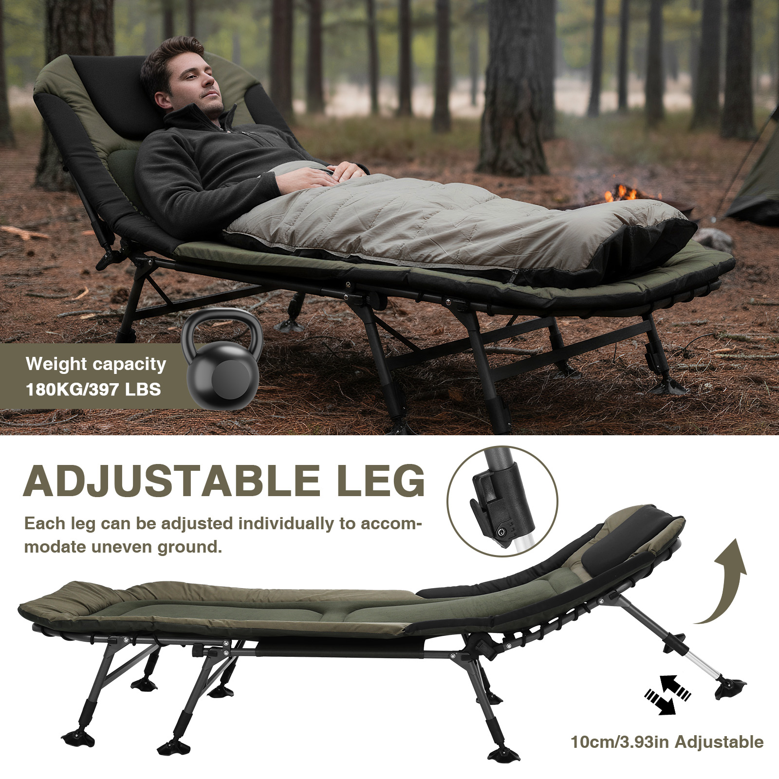 33in Wide Camping Cots with Ca - مراجعة Outdoor Camping Cot وسعره