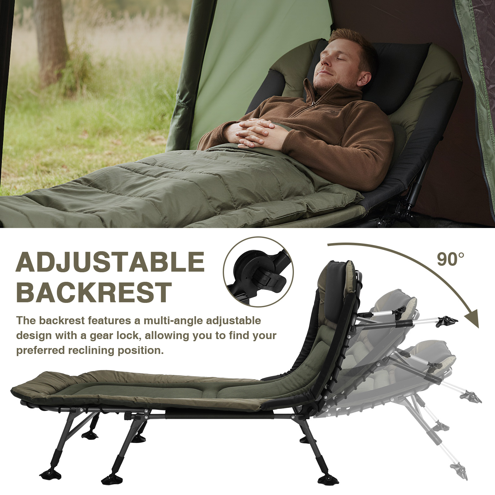 33in Wide Camping Cots with Ca - مراجعة Outdoor Camping Cot وسعره
