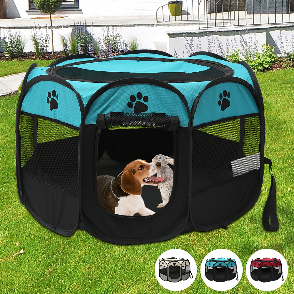 Folding Pet Tent Dog House Cam - مراجعة Outdoor Camping Dog Fence وسعره