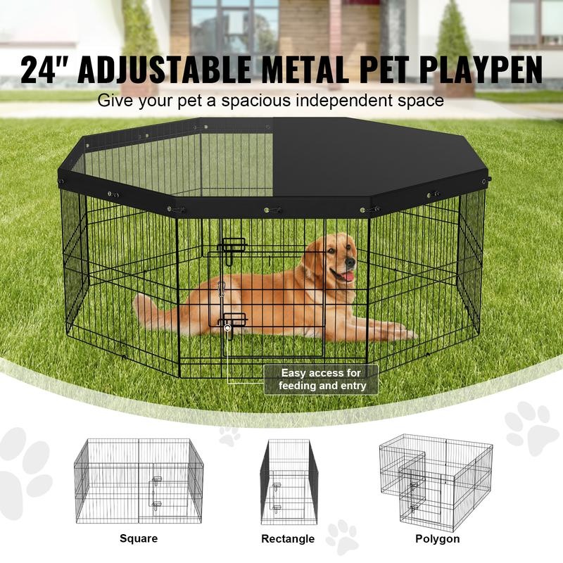 8-Piece Foldable Metal Dog Pen - مراجعة Outdoor Camping Dog Fence وسعره