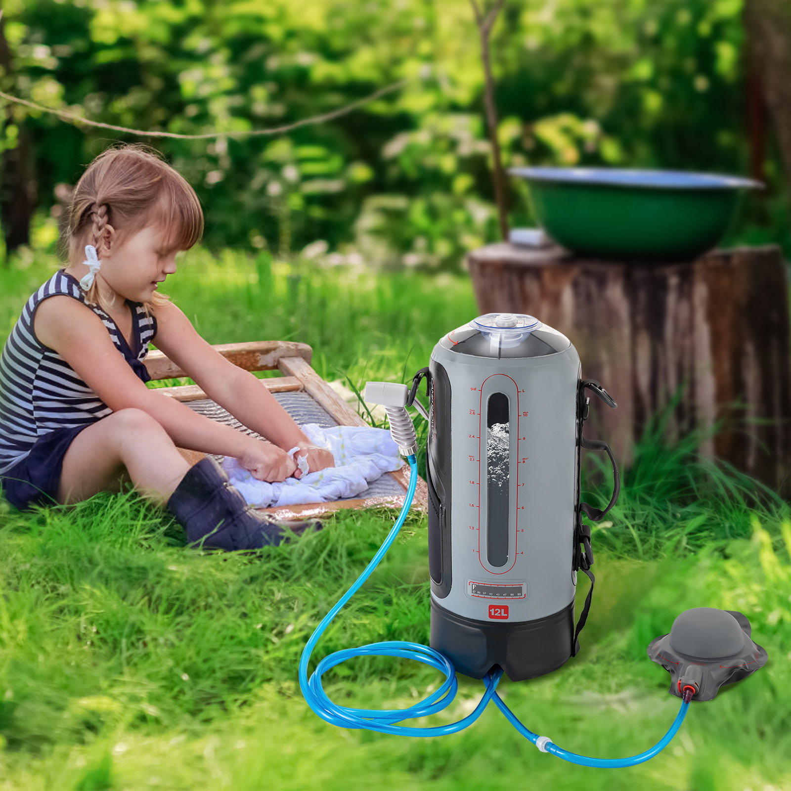 12L Portable Pressure Camp Sho - مراجعة Outdoor Camping Hot Water Shower وسعره