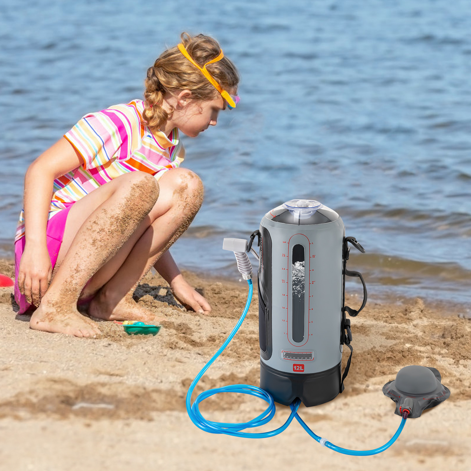12L Portable Pressure Camp Sho - مراجعة Outdoor Camping Hot Water Shower وسعره