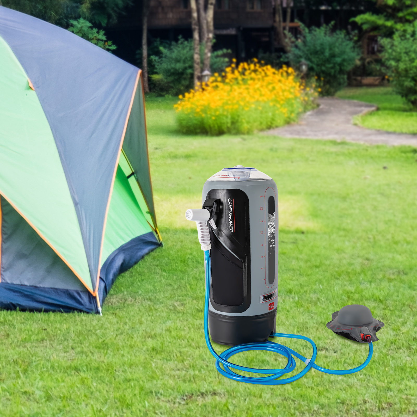 12L Portable Pressure Camp Sho - مراجعة Outdoor Camping Hot Water Shower وسعره