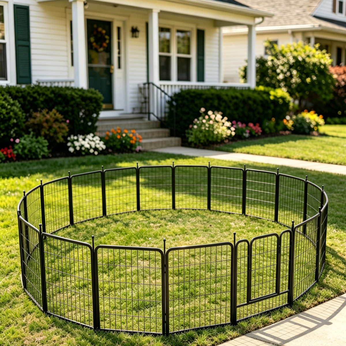 Heavy-Duty Metal Dog Fence, Po - مراجعة Outdoor Camping Dog Fence وسعره