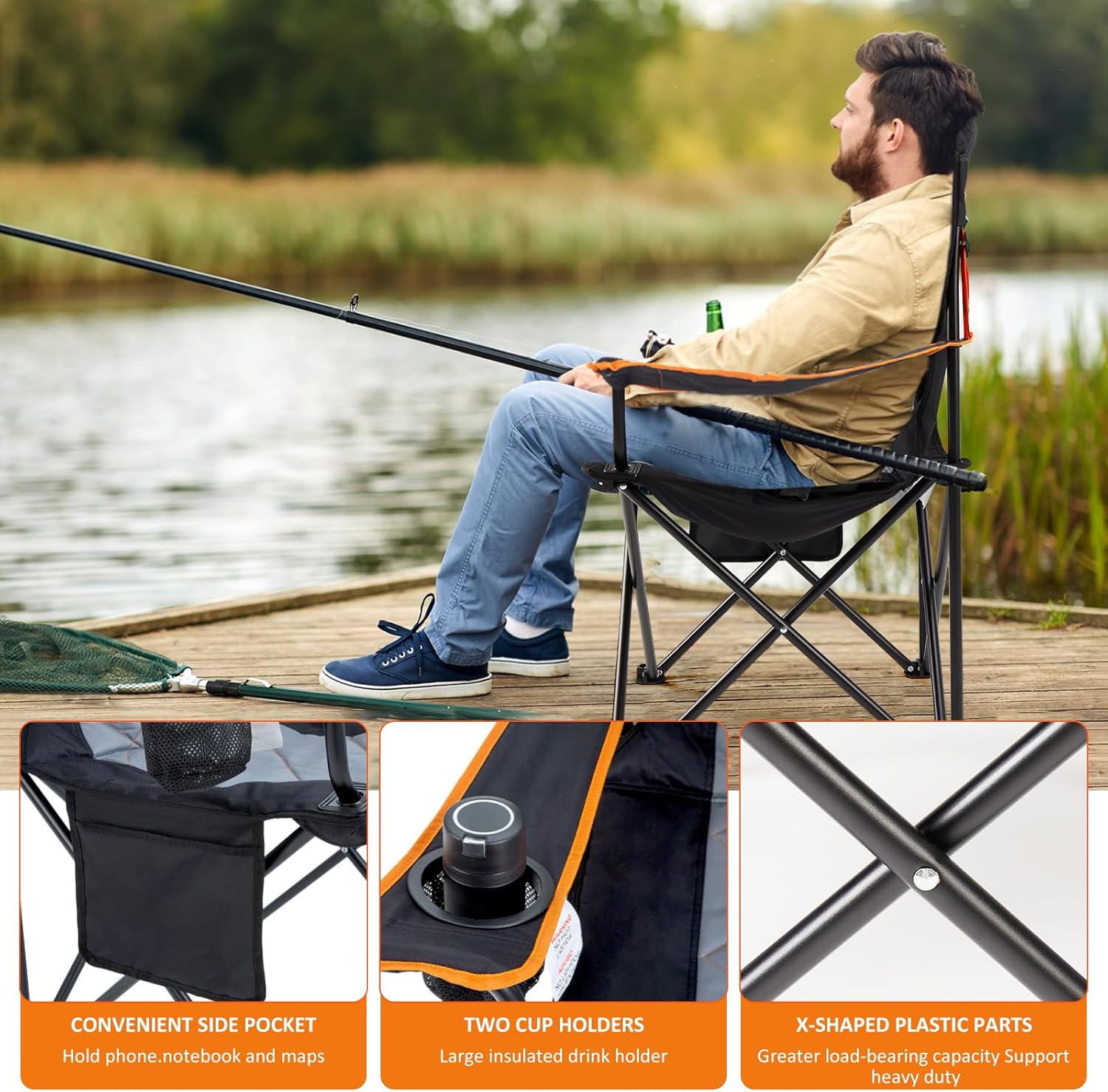 2 Pack Oversized Padded Campin - مراجعة Outdoor Oversized Camping Chair وسعره