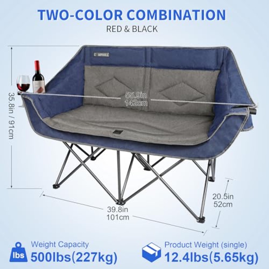 Oversized Double Camping Chair - مراجعة Outdoor Oversized Camping Chair وسعره