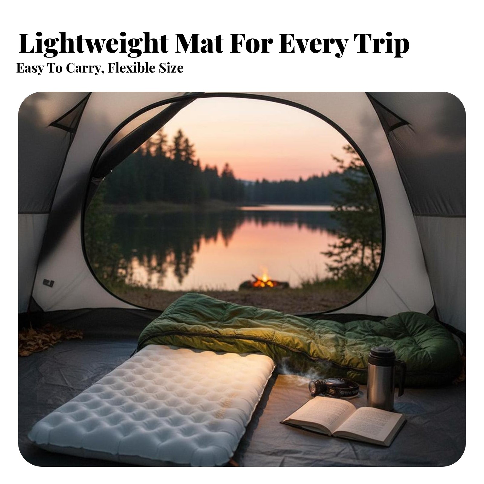 Inflatable Sleeping Pad, Light - مراجعة Outdoor Camping Inflatable Tent وسعره